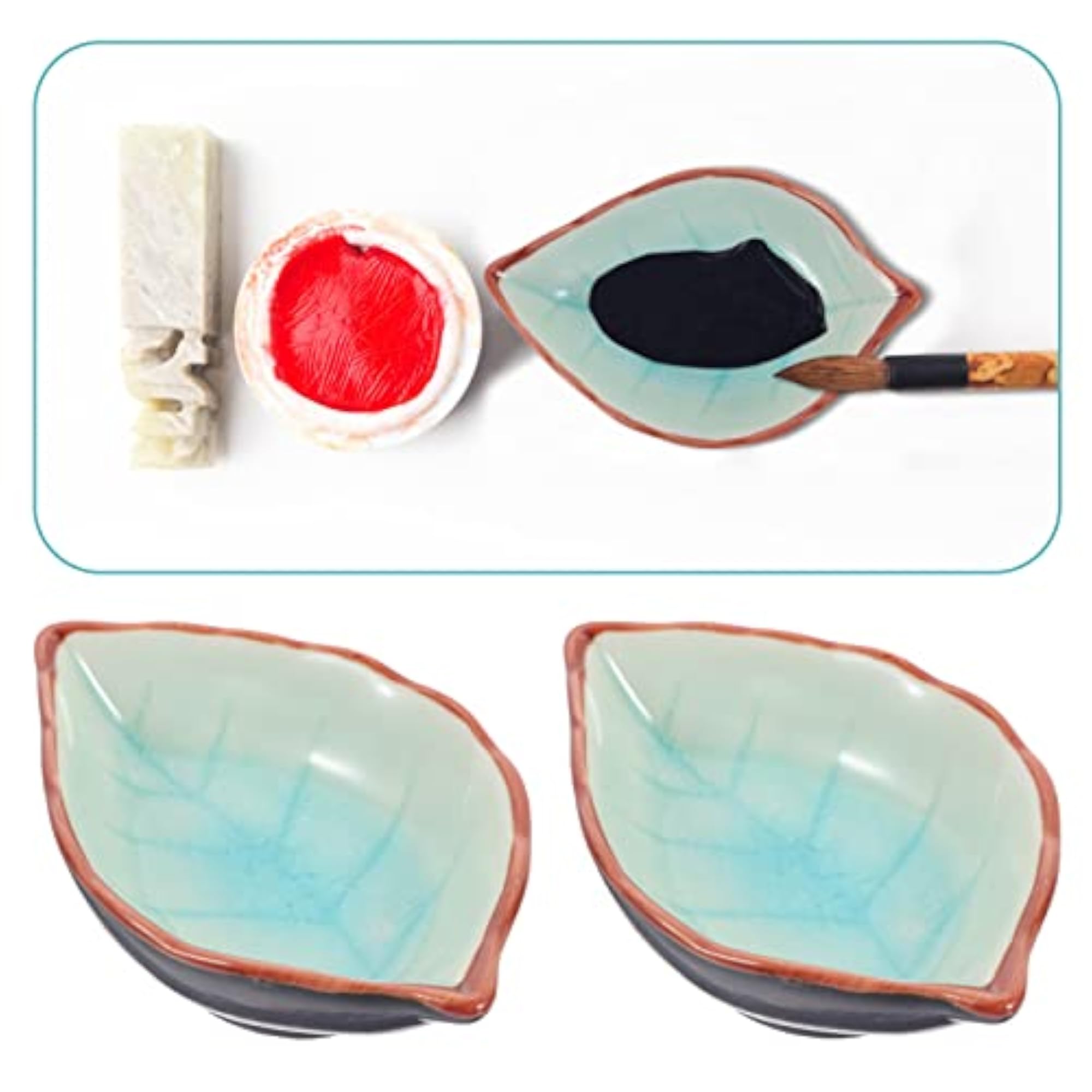 2pcs Calligraphy Ink Dish Ink Plates Set